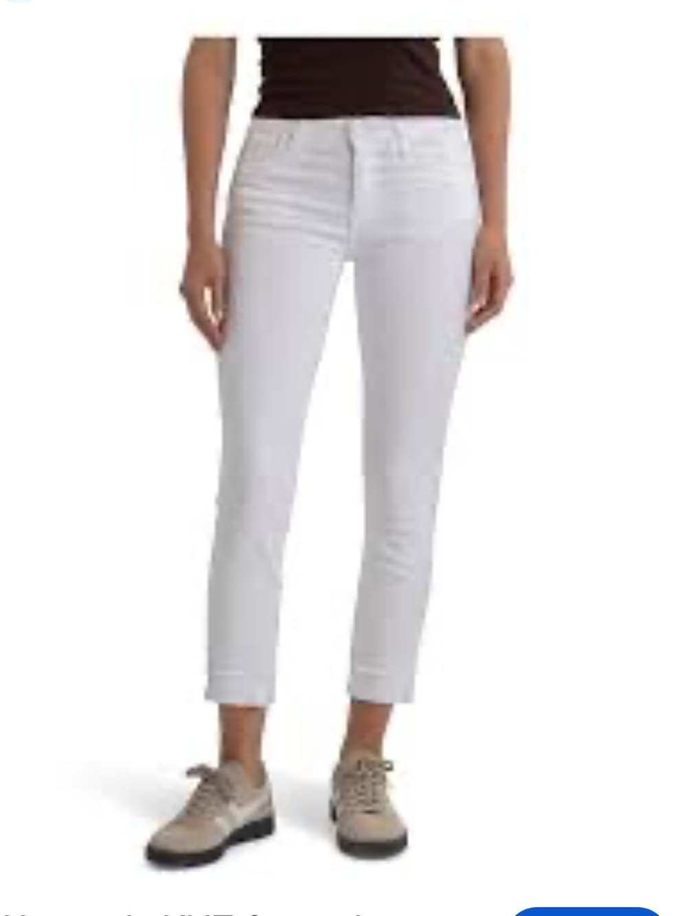 Kut from the Kloth Catherine White Cropped Straight Jeans w/ ruffle hem. Sz 6